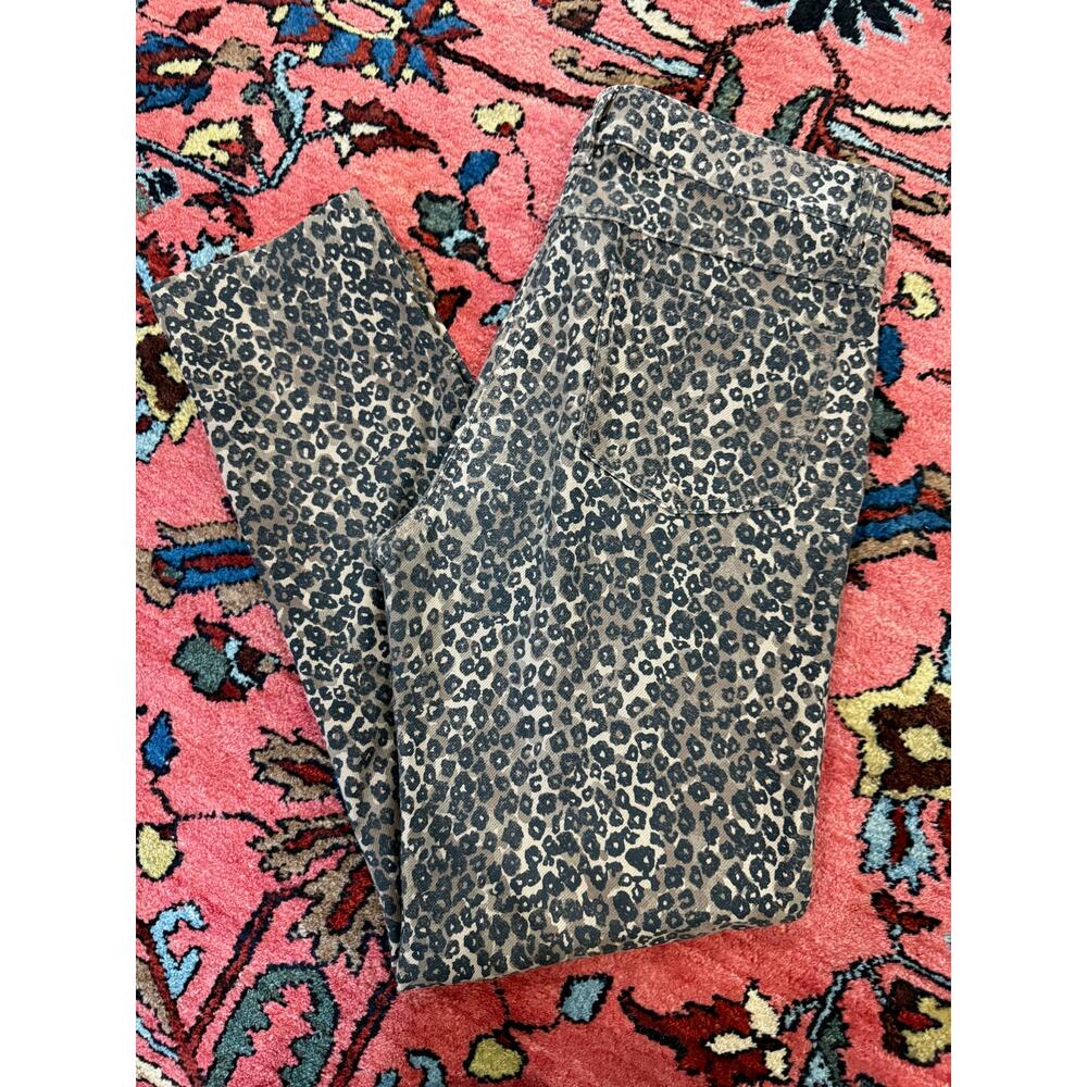 J. McLaughlin Women's Lexi Animal Print Jean Leopard 6 Straight Leg Mid Rise